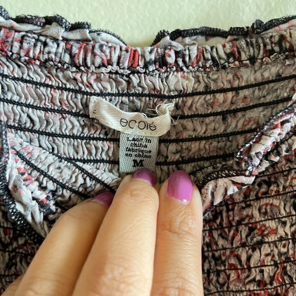 Urban Outfitters Ecote Lula Off-The-Shoulder Smocked Romper Womens Size M - Picture 3 of 8